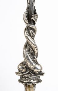 Coppia di candelabri tedeschi in argento  - Asta Argenti, avori, coralli e altri oggetti d'arte provenienti da importanti collezioni private - Associazione Nazionale - Case d'Asta italiane