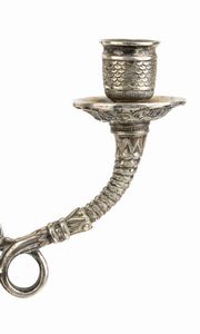 Coppia di candelabri tedeschi in argento  - Asta Argenti, avori, coralli e altri oggetti d'arte provenienti da importanti collezioni private - Associazione Nazionale - Case d'Asta italiane