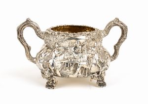 Richard Sibley II, : Servizio da t  e coppia saliere Vittoriane inglese in argento  - Asta Argenti, avori, coralli e altri oggetti d'arte provenienti da importanti collezioni private - Associazione Nazionale - Case d'Asta italiane