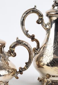 Edward, John & William Barnard : Servizio da t e caff Vittoriano inglese in argento  - Asta Argenti, avori, coralli e altri oggetti d'arte provenienti da importanti collezioni private - Associazione Nazionale - Case d'Asta italiane