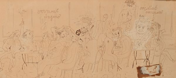 SCIPIONE : Amici al Caff  - Asta La Collezione Enrico e Antonello Falqui. Di padre in figlio una vita nell'arte. - Associazione Nazionale - Case d'Asta italiane