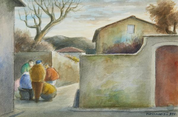 TIRINNANZI NINO GIOVANNI (1923 - 2002) : GIOCATORI DI TOPPA, 1986  - Asta X:\ANCA\2023\ANCA MATERIALE DATA ENTRY\Capitolium\453 - Associazione Nazionale - Case d'Asta italiane