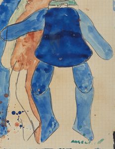 ANGELI FRANCO (1935 - 1988) : SENZA TITOLO, met� anni '80  - Asta X:\ANCA\2023\ANCA MATERIALE DATA ENTRY\Capitolium\453 - Associazione Nazionale - Case d'Asta italiane