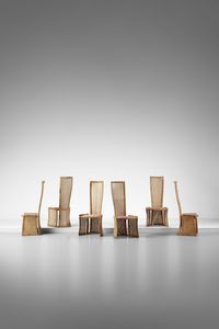 FONG DANNY HO (1915 - 1992) - attribuito. Sei sedie a schienale alto