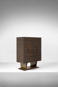 PONTI GIO (1891 - 1979) - Piccola credenza a due ante con fronte grissinato e interno illuminato