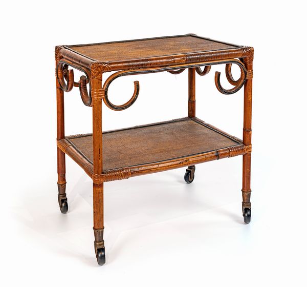 Tavolino basso in bamb� e fibre vegetali  - Asta La Collezione Enrico e Antonello Falqui. Di padre in figlio una vita nell'arte. - Associazione Nazionale - Case d'Asta italiane