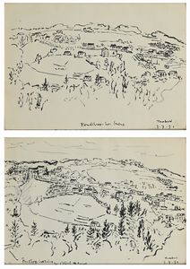 Orfeo Tamburi - Lotto di due disegni