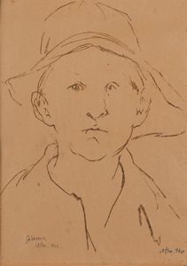 AFRO BASALDELLA : Ritratto di giovanetto  - Asta La Collezione Enrico e Antonello Falqui. Di padre in figlio una vita nell'arte. - Associazione Nazionale - Case d'Asta italiane