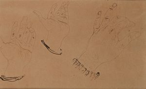 SCIPIONE : Studio delle mani del Cardinal Decano  - Asta La Collezione Enrico e Antonello Falqui. Di padre in figlio una vita nell'arte. - Associazione Nazionale - Case d'Asta italiane