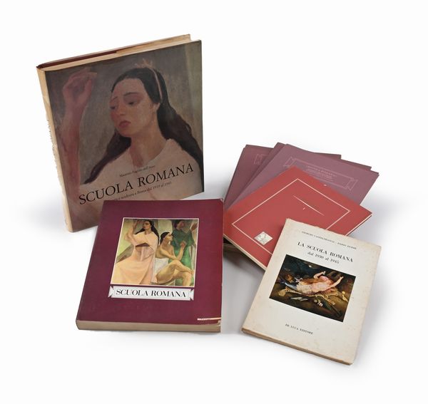 Scuola romana  Fagiolo Dell'Arco + Scuola romana Artisti fra le due guerre + Scuola Romana dal 1930 al 1945 + 11 fascicoli dell'archivio Scuola Romana di Maurizio Fagiolo Dell'Arco  - Asta La Biblioteca - Associazione Nazionale - Case d'Asta italiane