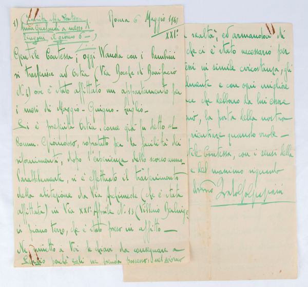 Graziani, Rodolfo (Filettino, 11 agosto 1882 – Roma, 11 gennaio 1955)  - Asta Memorabilia storici e cinematografici - Associazione Nazionale - Case d'Asta italiane