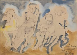 Franco  Gentilini - Figure sulla spiaggia