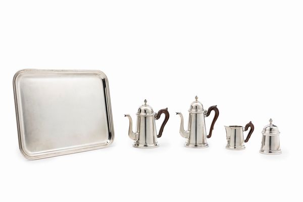 Servizio da t� e caff� con vassoio  - Asta Argenti - Associazione Nazionale - Case d'Asta italiane