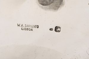 W.A. Sarmento : Servizio da t� e caff� con cestino  - Asta Argenti - Associazione Nazionale - Case d'Asta italiane