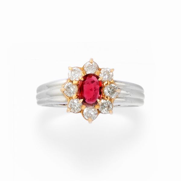 Anello con rubino  - Asta Gioielli - Associazione Nazionale - Case d'Asta italiane