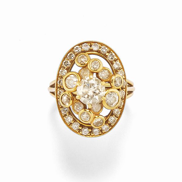 Anello con diamanti  - Asta Gioielli - Associazione Nazionale - Case d'Asta italiane