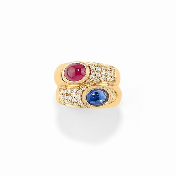 Anello con pietre di colore  - Asta Gioielli - Associazione Nazionale - Case d'Asta italiane