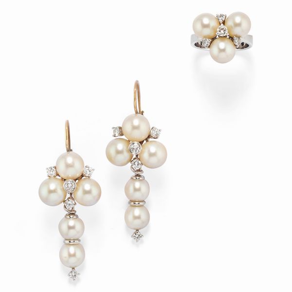 Demi-parure con perle  - Asta Gioielli - Associazione Nazionale - Case d'Asta italiane