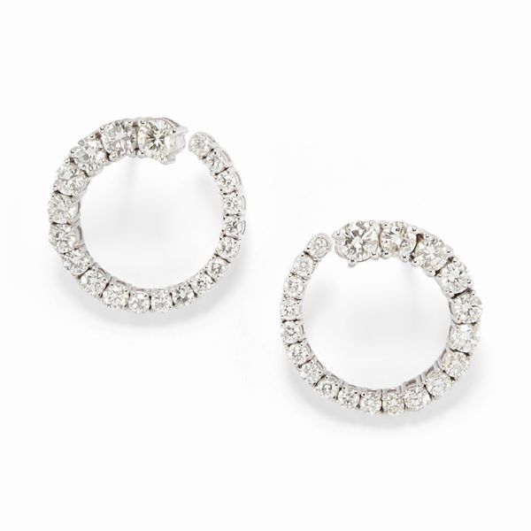 Orecchini con diamanti  - Asta Gioielli - Associazione Nazionale - Case d'Asta italiane