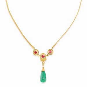 Pao Ying Wang - Collana con rubini e smeraldo