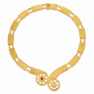 Pao Ying Wang - Collana con rubino e diamante