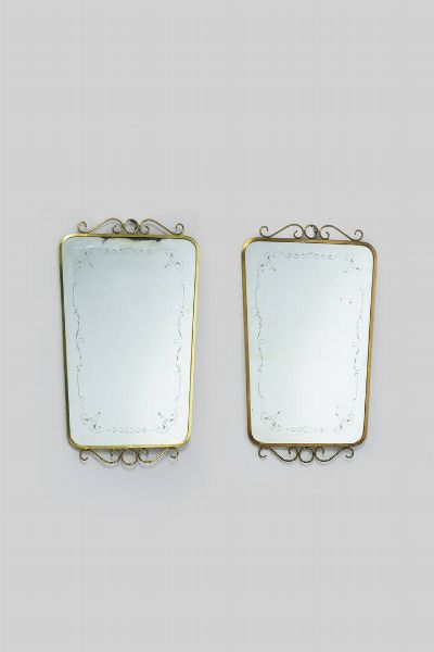 PRODUZIONE ITALIANA : Coppia di specchi da parete  - Asta Design - Associazione Nazionale - Case d'Asta italiane