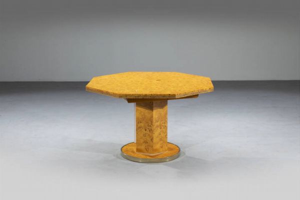 WILLY RIZZO : Tavolo allungabile ottagonale  - Asta Design - Associazione Nazionale - Case d'Asta italiane