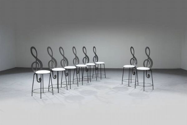 PRODUZIONE ITALIANA : Otto sedie  - Asta Design - Associazione Nazionale - Case d'Asta italiane