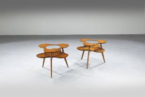 PRODUZIONE ITALIANA - Coppia di tavolini a forma di fiore