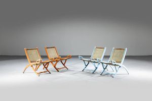 GIO PONTI Milano 1891 - 1979 - Quattro poltroncine pieghevoli mod. Ninfea