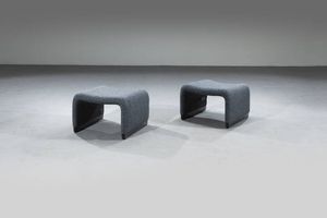 VICO MAGISTRETTI - Coppia di poggiapiedi della serie Maralunga