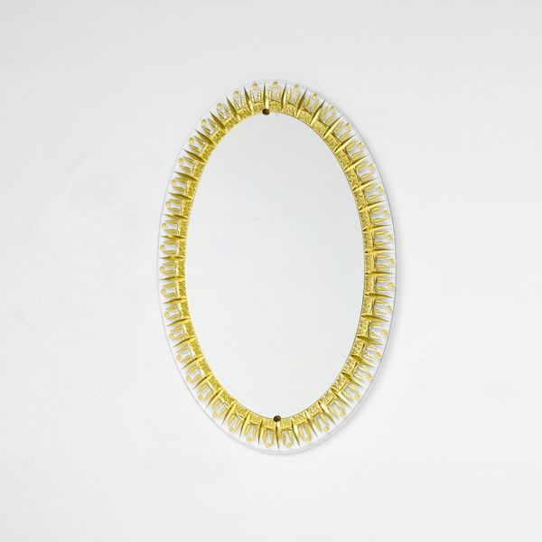 CRISTAL ART : Specchiera ovale  - Asta Design - Associazione Nazionale - Case d'Asta italiane