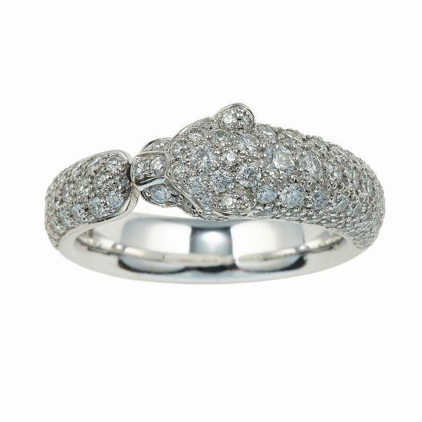 Cartier. Anello Panth�re de Cartier con diamanti e due piccoli smeraldi  - Asta Fine Jewels - Associazione Nazionale - Case d'Asta italiane