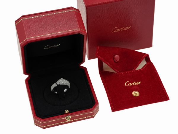Cartier. Anello Panth�re de Cartier con diamanti e due piccoli smeraldi  - Asta Fine Jewels - Associazione Nazionale - Case d'Asta italiane