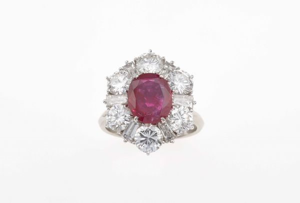 Anello con rubino Burma di ct 2.75 circa  - Asta Fine Jewels - Associazione Nazionale - Case d'Asta italiane