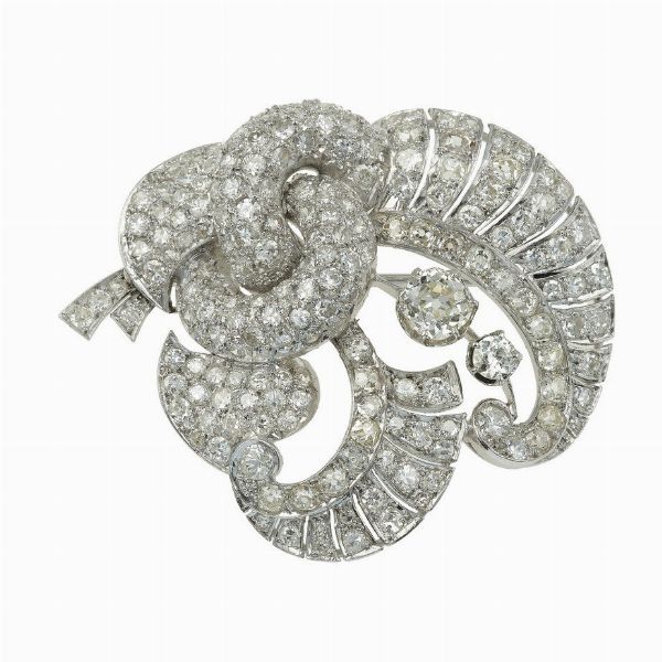 Spilla con diamanti di vecchio taglio  - Asta Fine Jewels - Associazione Nazionale - Case d'Asta italiane