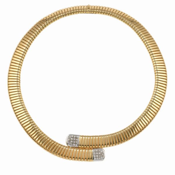 Girocollo a maglia tubogas con diamanti  - Asta Fine Jewels - Associazione Nazionale - Case d'Asta italiane