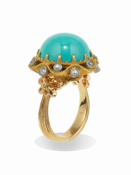 M. Buccellati. Anello con turchese e diamanti  - Asta Fine Jewels - Associazione Nazionale - Case d'Asta italiane