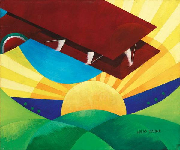 Giulio D'Anna : Dinamismo di biplano nel sole  - Asta Arte Contemporanea - Associazione Nazionale - Case d'Asta italiane