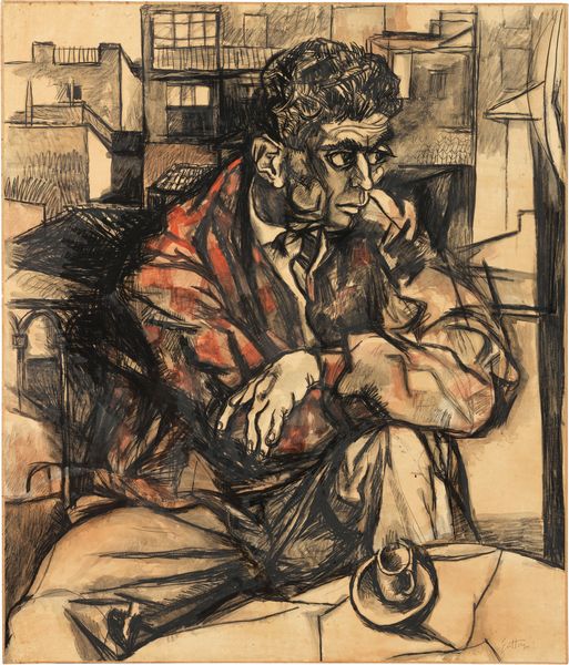 Renato Guttuso : Rocco e finestra (Rocco e case di S. Pietro in Vincoli)  - Asta Arte Contemporanea - Associazione Nazionale - Case d'Asta italiane