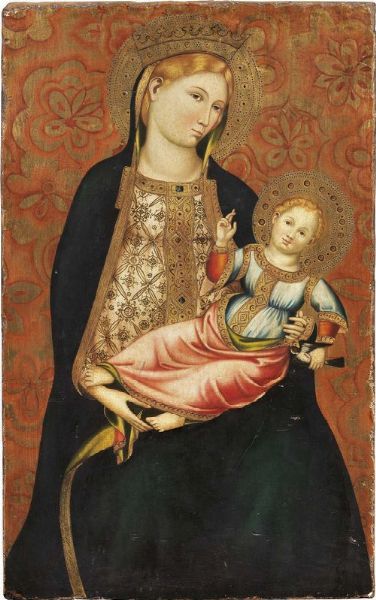 Ignoto fine XIX secolo : Madonna col Bambino  - Asta ARREDI E DIPINTI ANTICHI - Associazione Nazionale - Case d'Asta italiane