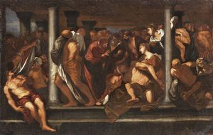 Scuola veneta del XVII secolo - Cristo risana il paralitico (La piscina probatica)