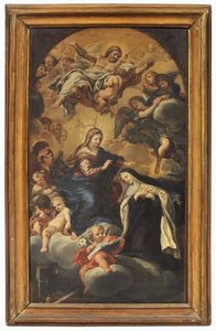 Scuola toscana del XVIII secolo - Madonna con Santa Caterina