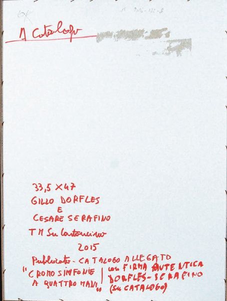 DORFLES GILLO - SERAFINO CESARE : Cromo Sinfonia a Quattro Mani  - Asta 72 Asta di Arte Moderna e Contemporanea - Associazione Nazionale - Case d'Asta italiane