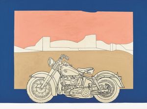 RENATO MAMBOR : Veicoli culturali-Harley Davidson sidecar  - Asta 72 Asta di Arte Moderna e Contemporanea - Associazione Nazionale - Case d'Asta italiane