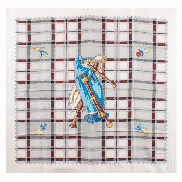 Hermes foulard vintage collezione Bagpipe Cornemuse  - Asta Fashion Vintage - Associazione Nazionale - Case d'Asta italiane