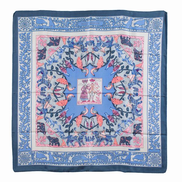 Hermes foulard vintage collezione Early America  - Asta Fashion Vintage - Associazione Nazionale - Case d'Asta italiane