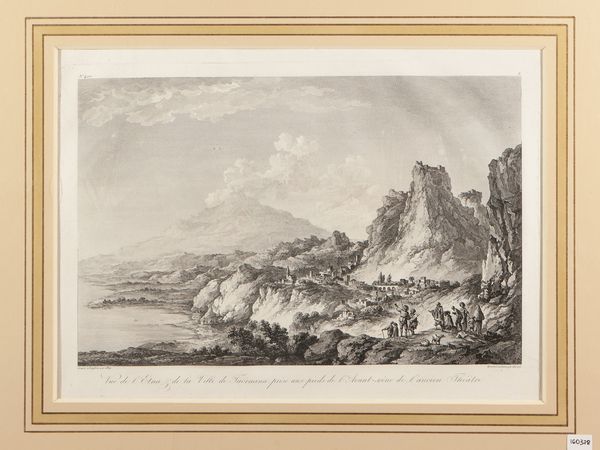 JEAN CLAUDE RICHARD DE SAINT-NON : Vue de l'Etna et de la Ville de Taormina  - Asta La Sicilia in una collezione di stampe - Associazione Nazionale - Case d'Asta italiane