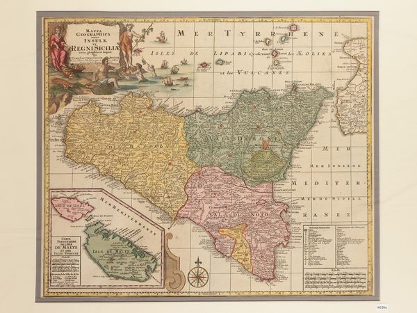 TOBIAS CONRAD LOTTER : Mappa Geographica totius Insulae et Regni Sicilia  - Asta La Sicilia in una collezione di stampe - Associazione Nazionale - Case d'Asta italiane