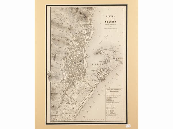Pianta della Citt di Messina  - Asta La Sicilia in una collezione di stampe - Associazione Nazionale - Case d'Asta italiane